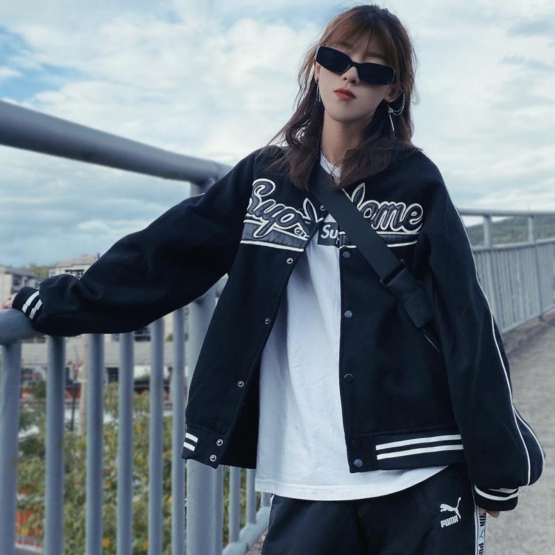 スタジャン レディース ジャケット 英字ロゴ ジップアップ トレーナー ジャンパー ブルゾン アウター 女性 カジュアル ストリート系 大きいサイズ 春秋コート Ls 63 成宇合同会社 通販 Yahoo ショッピング