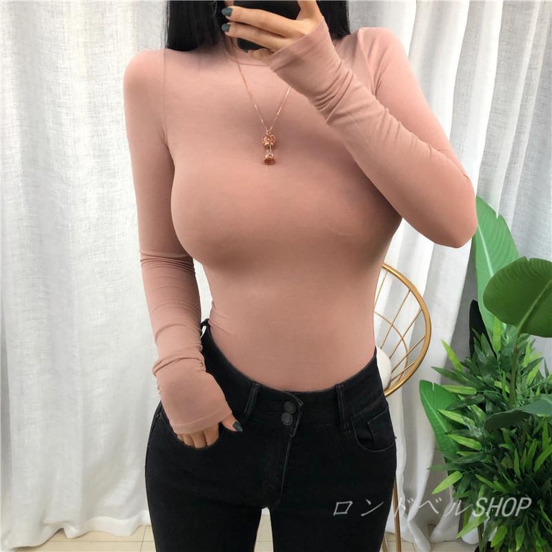 5color レディース タイトトップス セクシー 長袖 カシュクール