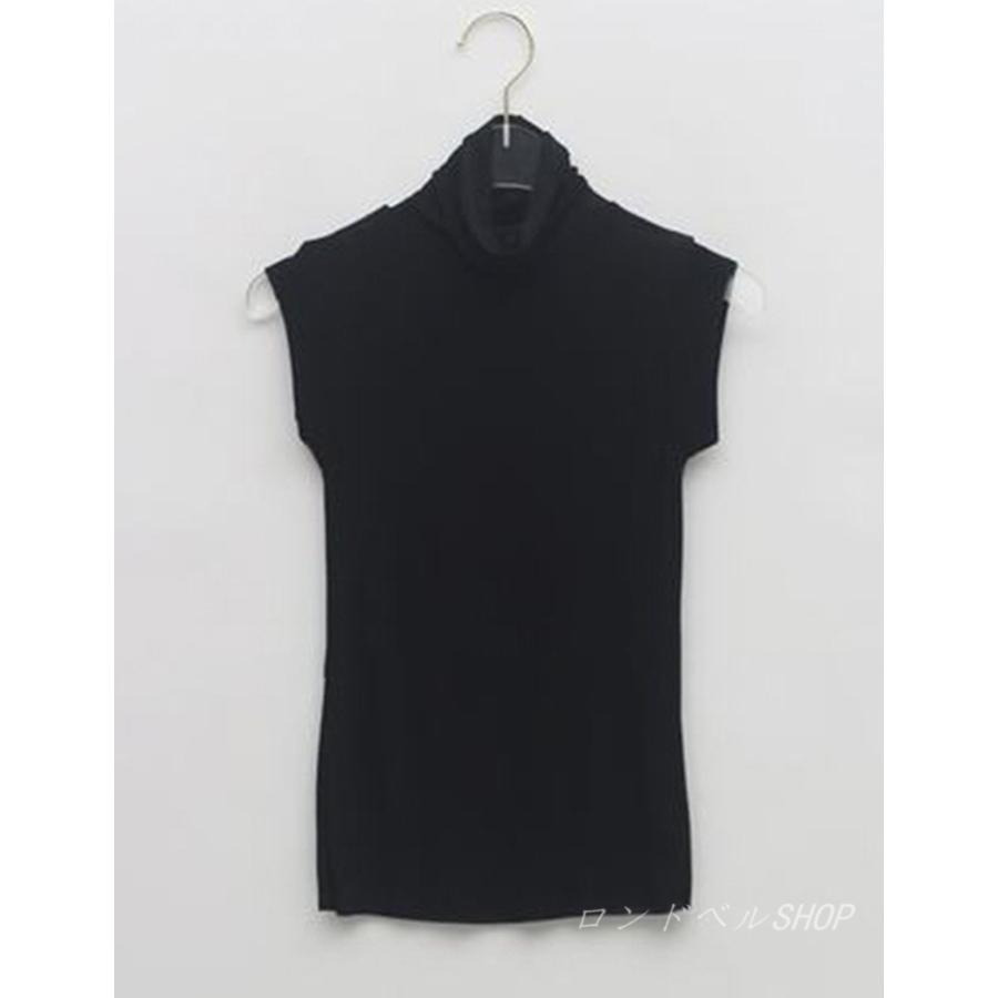 ノースリーブ コットンTシャツ レディース ハイネック タイトトップス