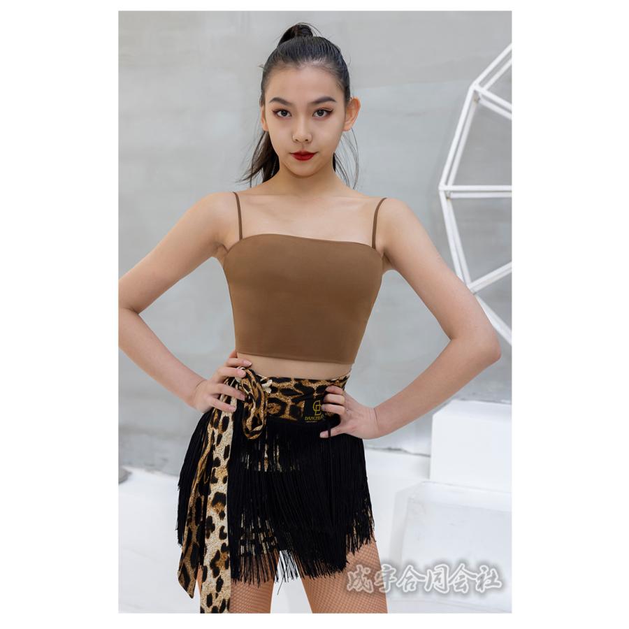 人気TOP 新品 社交ダンス フリンジ スカート 黒 ラテン ルンバ 4844