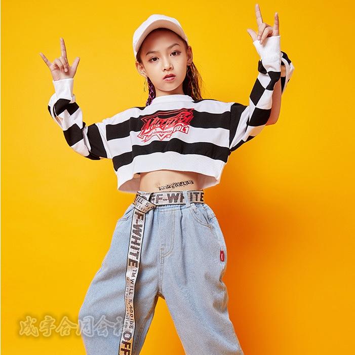 パーカー 長袖 ジャズダンス衣装 トップス キッズ ショート丈 へそ出し 女の子 ボーダー柄 スウェット Tシャツ カジュアル ヒップホップ ステージ 衣装 演出服 Lsn 4678 成宇合同会社 通販 Yahoo ショッピング