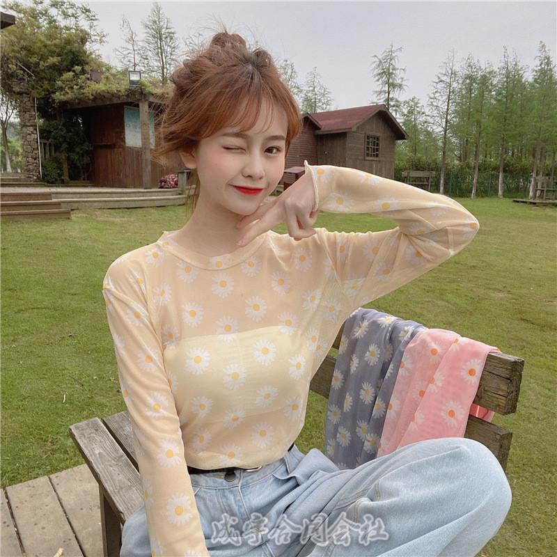 花柄 メッシュ シースルー インナー トップス レディース 長袖 ファッション 大人 学生 セクシー Tシャツ 透け感 コーデ 春服 Uvカット 紫外線対策 冷房対策 Lsn 5178 成宇合同会社 通販 Yahoo ショッピング