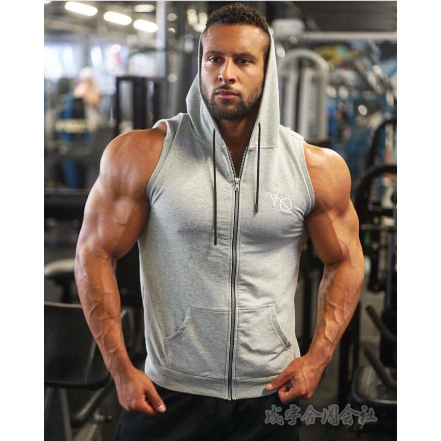 フード付き パーカー メンズ タンクトップ ノースリーブ トップス