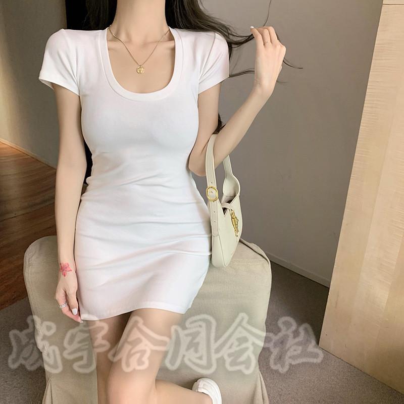 フリーサイズ ワンピース レディース Tシャツワンピース サマー 半袖 ボディコン タイト ヒップパック スリム シンプル セクシー 韓国風 着痩せ お呼ばれ Lsn 6351 成宇合同会社 通販 Yahoo ショッピング