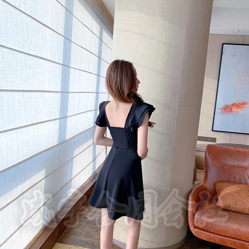 レディース夏 ミニワンピース ドッキング Aライン 胸元セクシー v