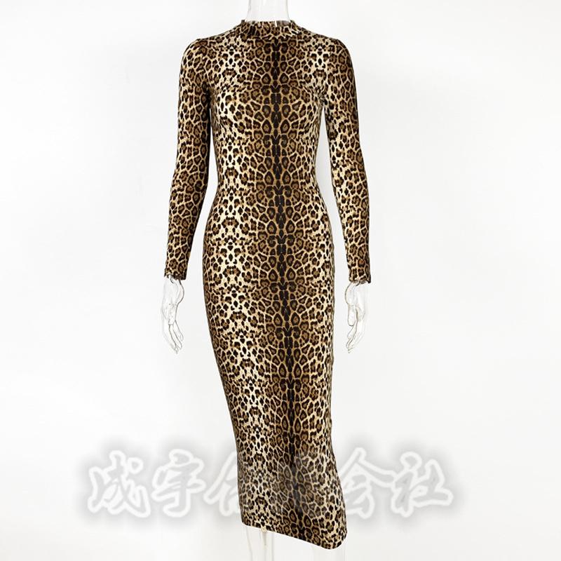 Blumarine♡レオパード柄♡スリットタイトワンピース S-4XLサイズ！無地ブラック/ヒョウ柄 スリット入り ワンピース タイト