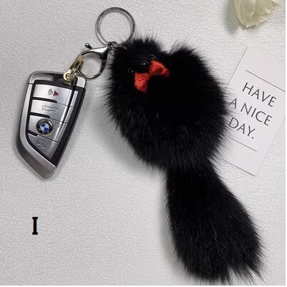 黒猫フェイクファーキーホルダー Amazon.co.jp: Yavoluy キーホルダー 黒猫のぬいぐるみ キーリング