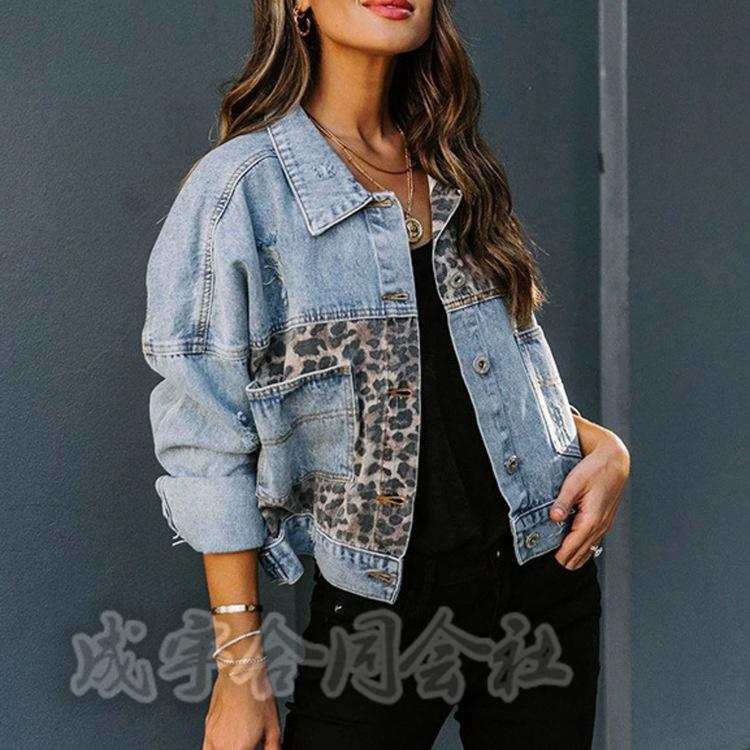 レディース 秋新作 デニムコート Gジャン デニムジャケット ゆったり レオパード柄 ショート丈 ブルゾン カジュアル お出かけ 厚手 韓国風 代 30代 40代 女性 大注目