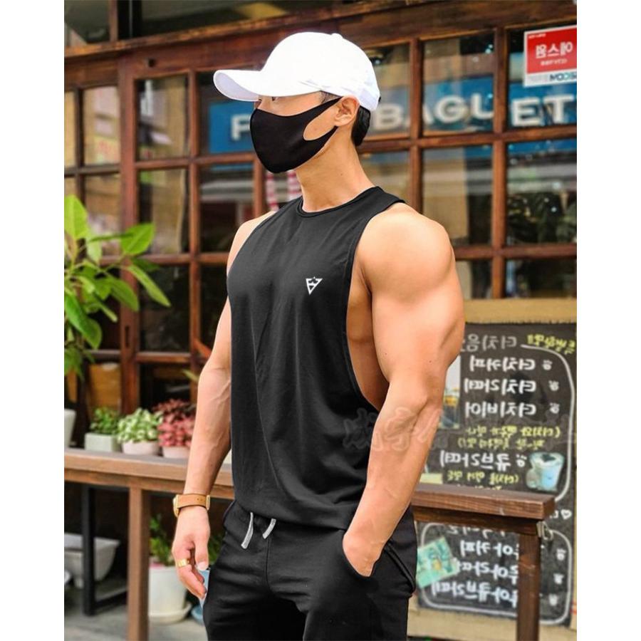 ノースリーブ スウェット メンズ Tシャツ タンクトップ 無地 トップス