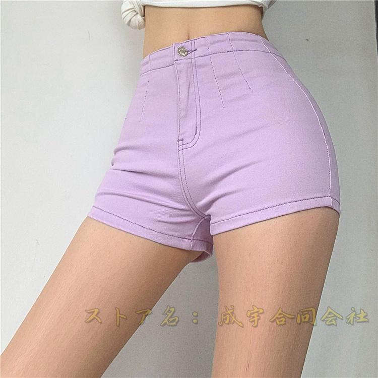 全4色 ハイウエスト ショートパンツ レディース ジーンズ デニム