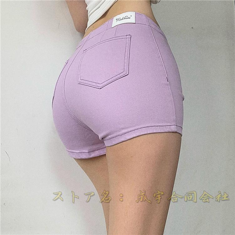 全4色 ハイウエスト ショートパンツ レディース ジーンズ デニム