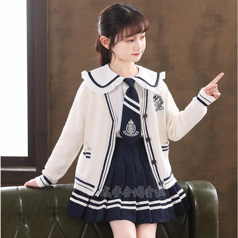 入学式 スーツ 子供 女の子 セットアップ 春 小学生 中学生 jk 制服 3点セット キッズ フォーマル スーツ カーディガン スカート シャツ 卒業式 子ども服 発表会 |  | 02