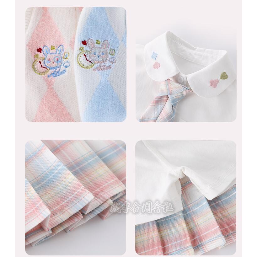 入学式 卒業式 女の子 フォーマルスーツ シャツ スカート ジャケット 3点セット 子供服 カーディガン 刺繍 セットアップ キッズ 発表会 JK制服 可愛い学院風 |  | 10