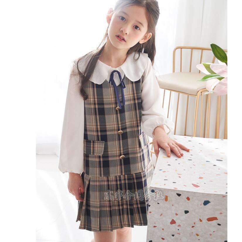 セットアップ シャツ ワンピース 女の子 2点セット トップス ジャンパースカート 子供服 ワンピーススーツ チェック柄 フォーマル 入学式 入園式 卒園式 結婚式 |  | 05