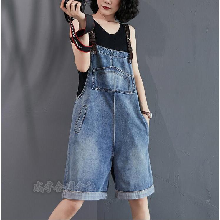 デニムサロペット レディース サロペットパンツ ショートパンツ