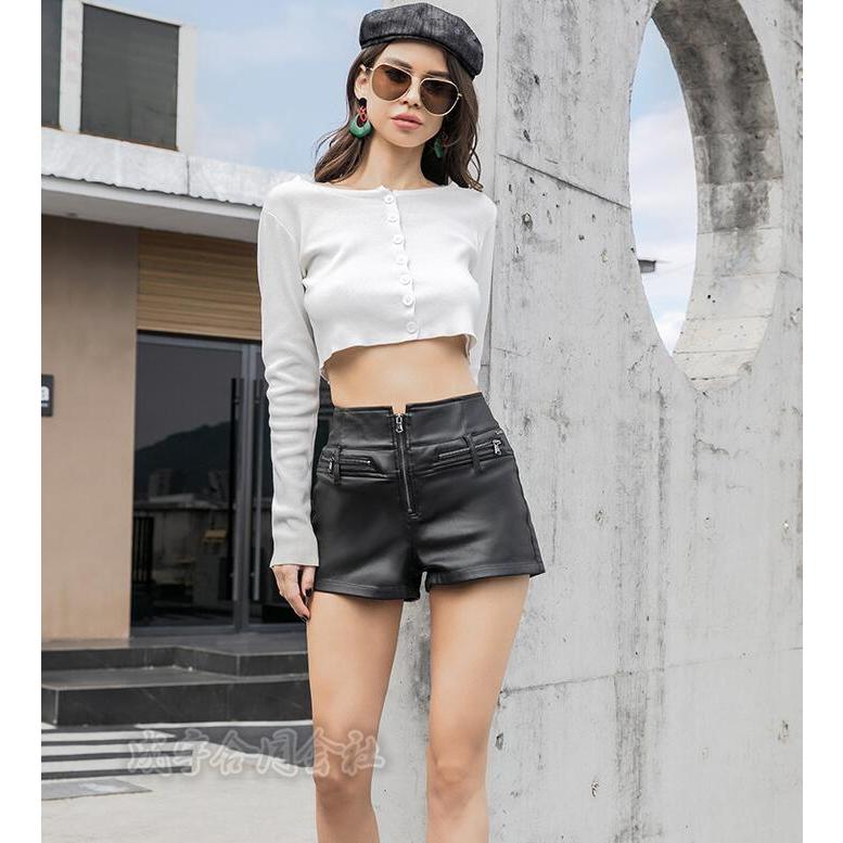 大きいサイズあり レディース PUレザー ショートパンツ ミニパンツ