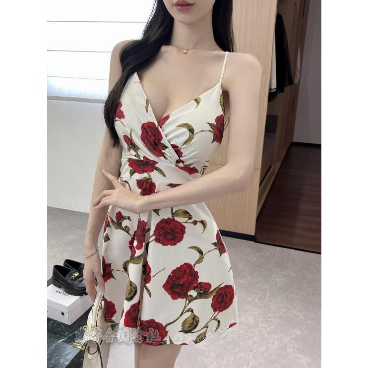 キャミワンピース 胸元セクシー フレアワンピース レディース ミニ丈