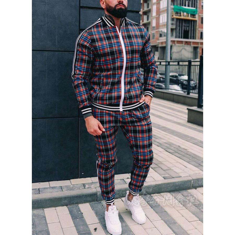 セットアップ メンズ 長袖ジャケット ロングパンツ 上下セット