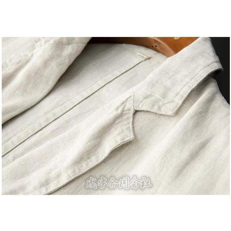 セットアップ メンズ サマースーツ 薄手 涼しい リネンジャケット