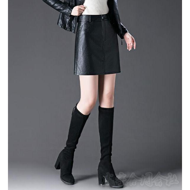 フェイクレザー スカート レディース ハイウエスト ショート丈 フレア