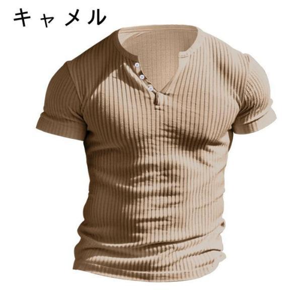 サマーニット メンズ ニットtシャツ 半袖 vネック 半袖ニット