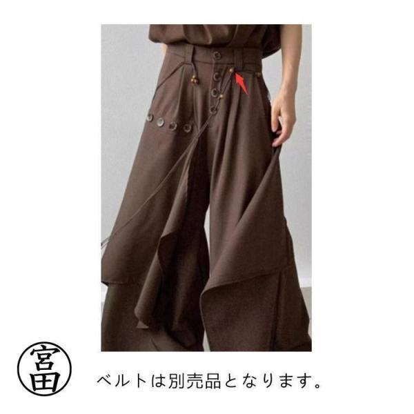 スカートパンツ メンズ アシンメトリー 袴パンツ ゆったり ワイド