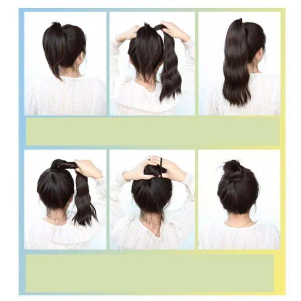 ポニーテール カール エクステ 2本セット 全14色 ゴム ヘアー 