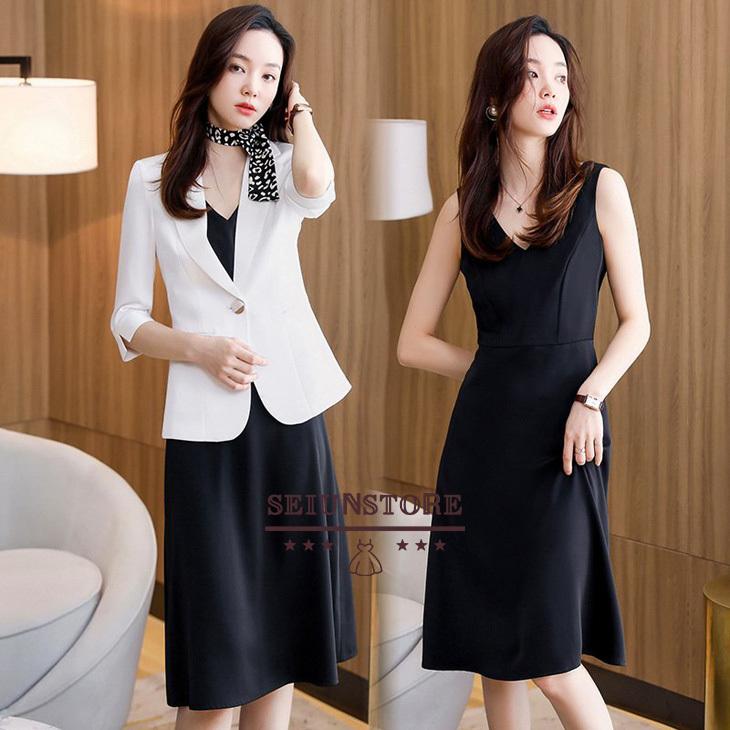 100 安い ワンピーススーツ レディース ビジネス Ol ジャケット ワンピース ２点セット 長袖 フォーマル 30代40代50代 通勤 就活 面接 ワンピーススーツ カラー 3 Kaiclass Com Vn
