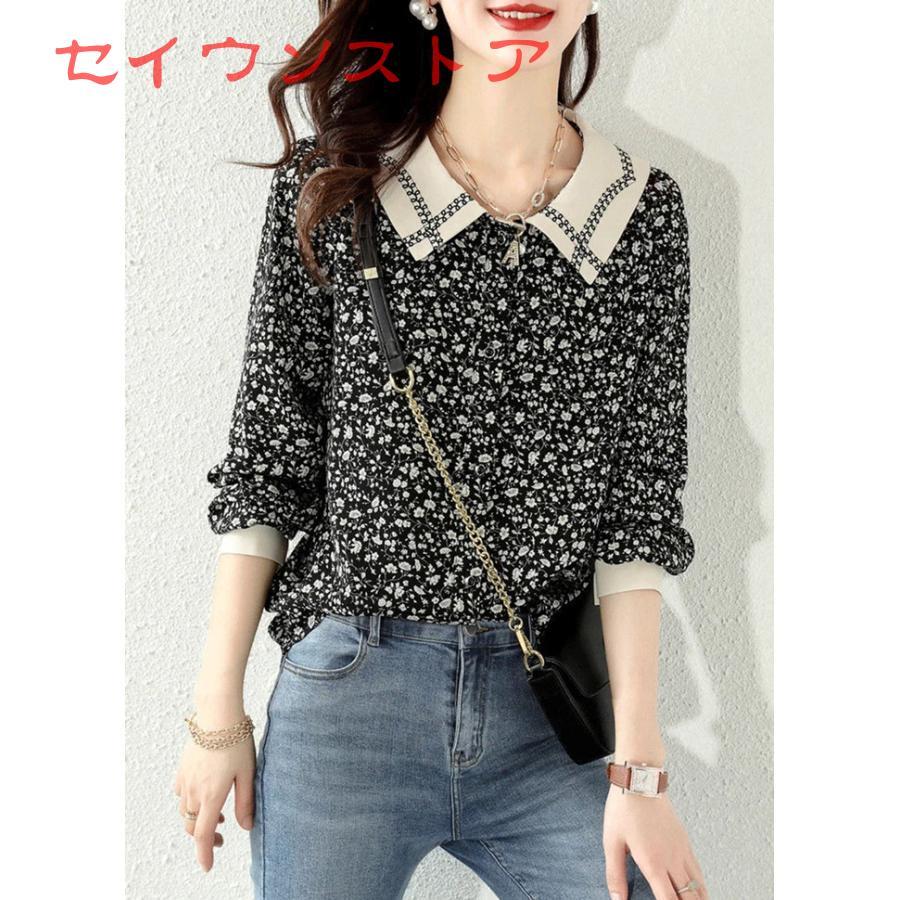 シャツブラウス 花柄ブラウス シフォンブラウス 花柄 シャツ