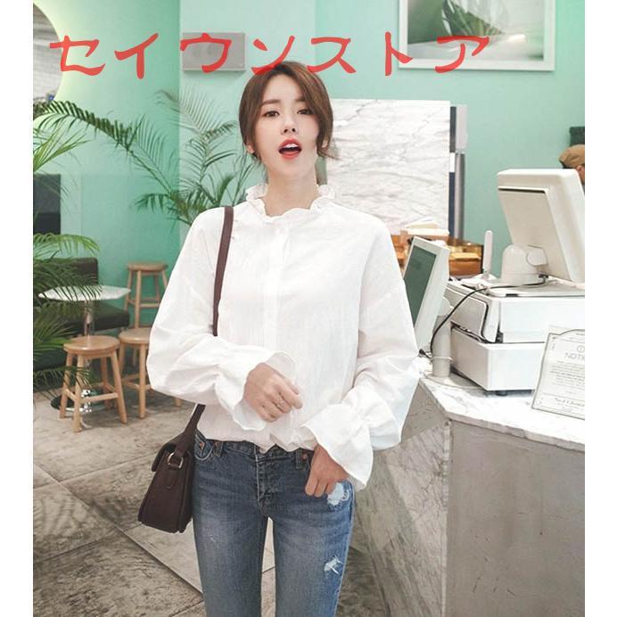 LOW CLASSIC ホワイトフリルシャツ 長袖 LOW CLASSIC ホワイトフリルシャツ 長袖