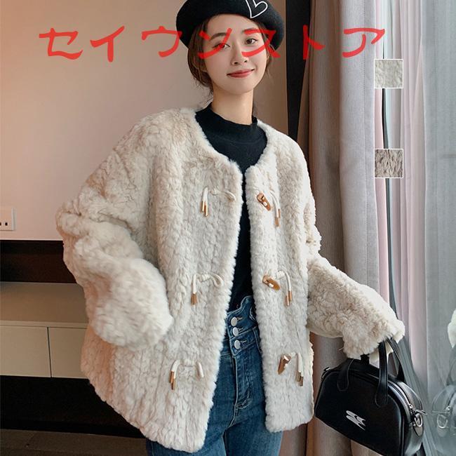 コート ファーコート ダッフルコート ふわふわ 左右ポケット コート ファーコート ダッフルコート ふわふわ 左右ポケット
