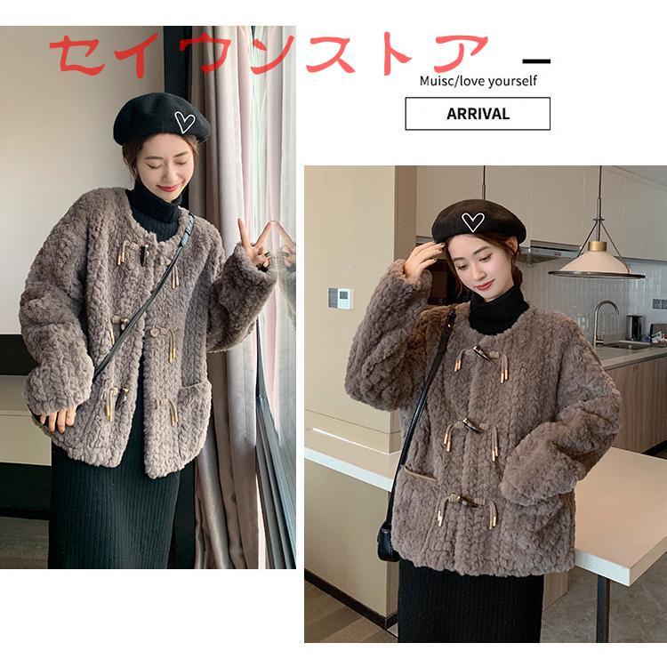 コート ファーコート ダッフルコート ふわふわ 左右ポケット コート ファーコート ダッフルコート ふわふわ 左右ポケット