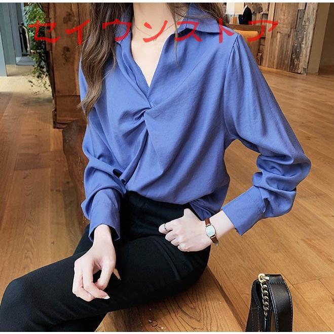 ブラウス　確認用 index｜《7色展開/S-LLサイズ》フリルタックスリーブキーネック