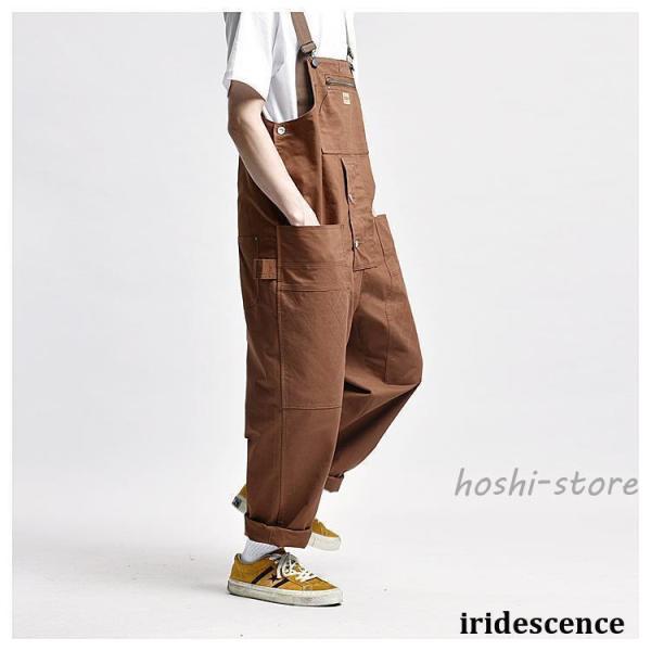 オーバーオール メンズ サロペット ゆとり 無地 ワークパンツ オールインワン サロペット ボトムス 作業服 春夏秋 お洒落 男性 カジュアル おしゃれミリタリーパ_11