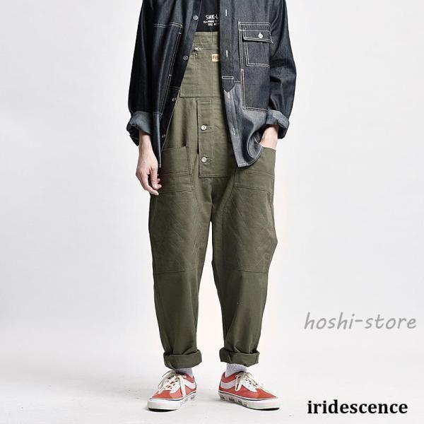 オーバーオール メンズ サロペット ゆとり 無地 ワークパンツ オールインワン サロペット ボトムス 作業服 春夏秋 お洒落 男性 カジュアル おしゃれミリタリーパ_13
