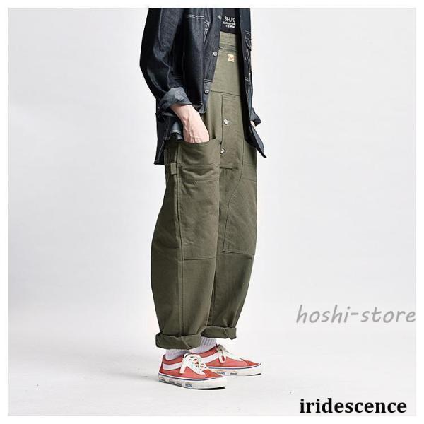 オーバーオール メンズ サロペット ゆとり 無地 ワークパンツ オールインワン サロペット ボトムス 作業服 春夏秋 お洒落 男性 カジュアル おしゃれミリタリーパ_14