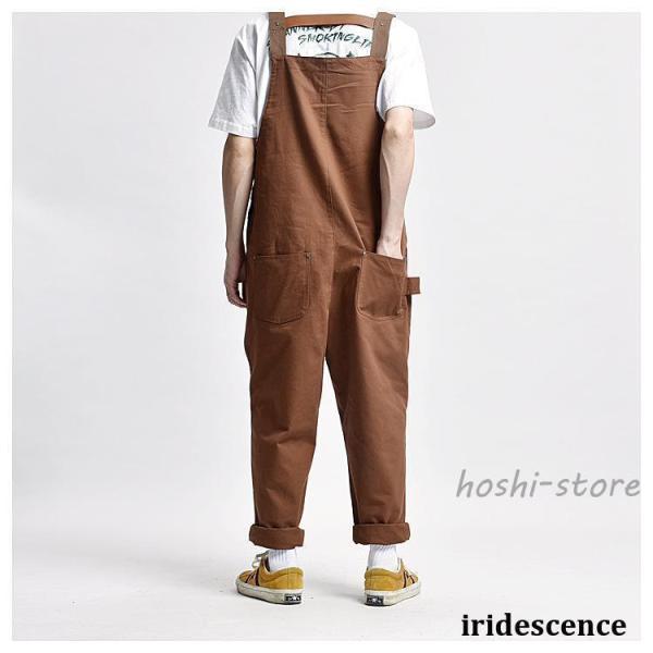 オーバーオール メンズ サロペット ゆとり 無地 ワークパンツ オールインワン サロペット ボトムス 作業服 春夏秋 お洒落 男性 カジュアル おしゃれミリタリーパ_9