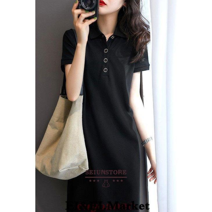 から厳選した きれいめ 40代 レディース シャツワンピース 膝丈ワンピース カジュアル ポロ襟スカートオシャレ韓国風 黒 半袖ワンピース 春夏新作 ワンピース カラー 写真参考 Www We Job Com