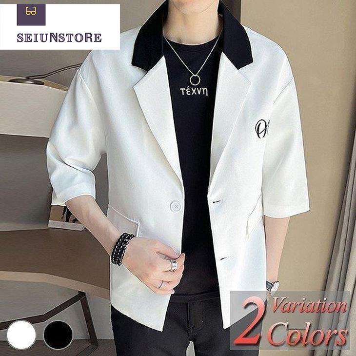 テーラード ブレザー メンズ ジャケット 半袖 夏 薄手 サマージャケット カジュアル ビジネス クールビズ 大きいサイズ 小さいサイズ Gds Com Pk