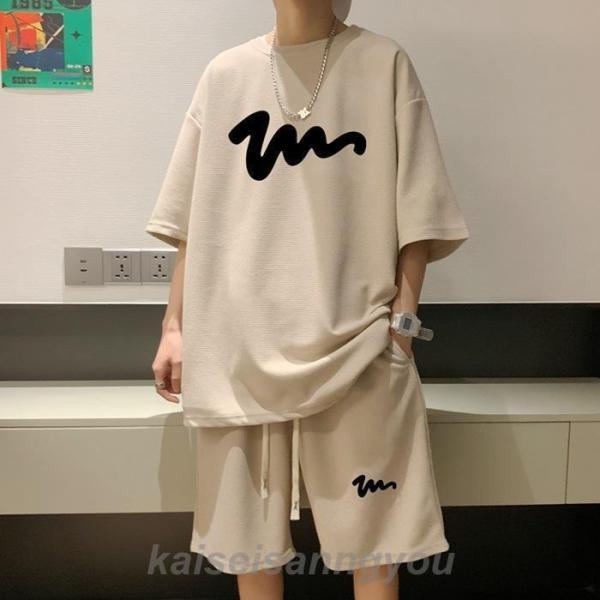 上下セット メンズ ゆったり ハーフパンツ Tシャツ 半袖 夏 韓国