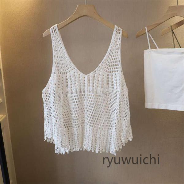 ベスト 透かし編み レディース 春夏 ニットベスト トップス かぎ編み