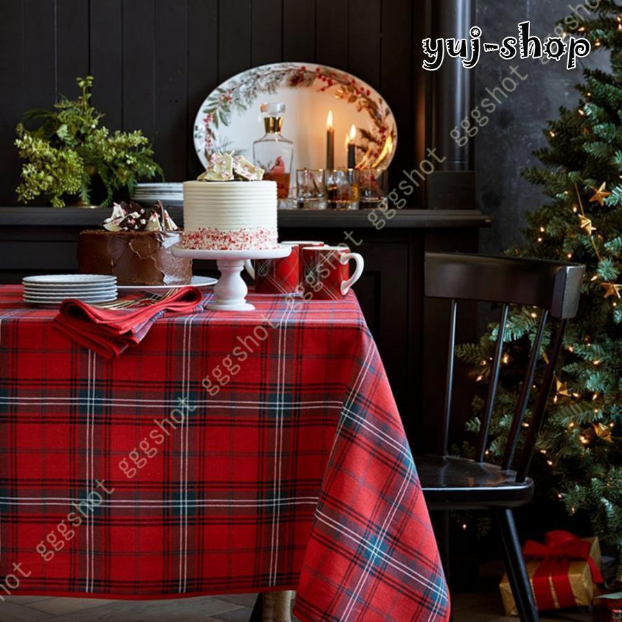 テーブルクロス カバー クリスマスプレゼント チェック 柄 撥水 ティー