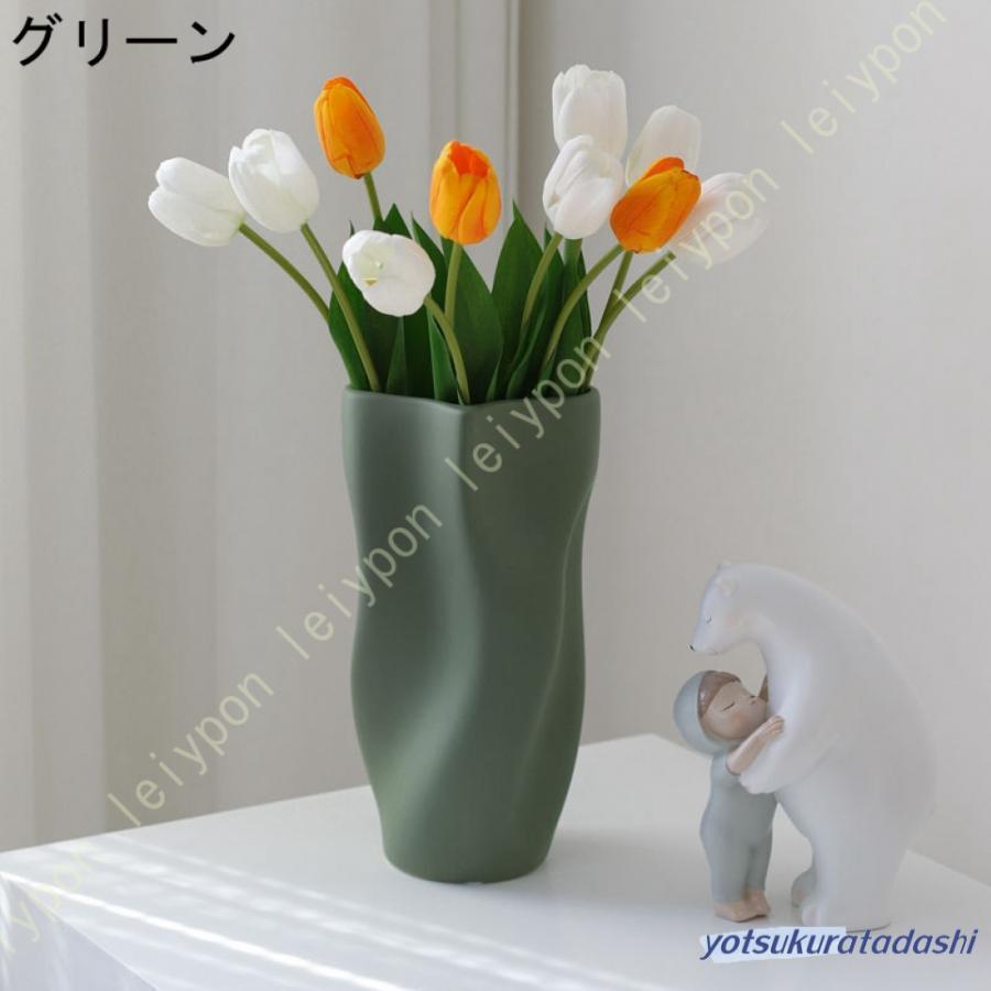 みゆき⁇ 花器 花瓶 フラワーベース 置物 オブジェ 陶器 モダン ３点 レトロ 花瓶 陶器 おしゃれ 大きい かびん 花立て 白 セラミック モダン