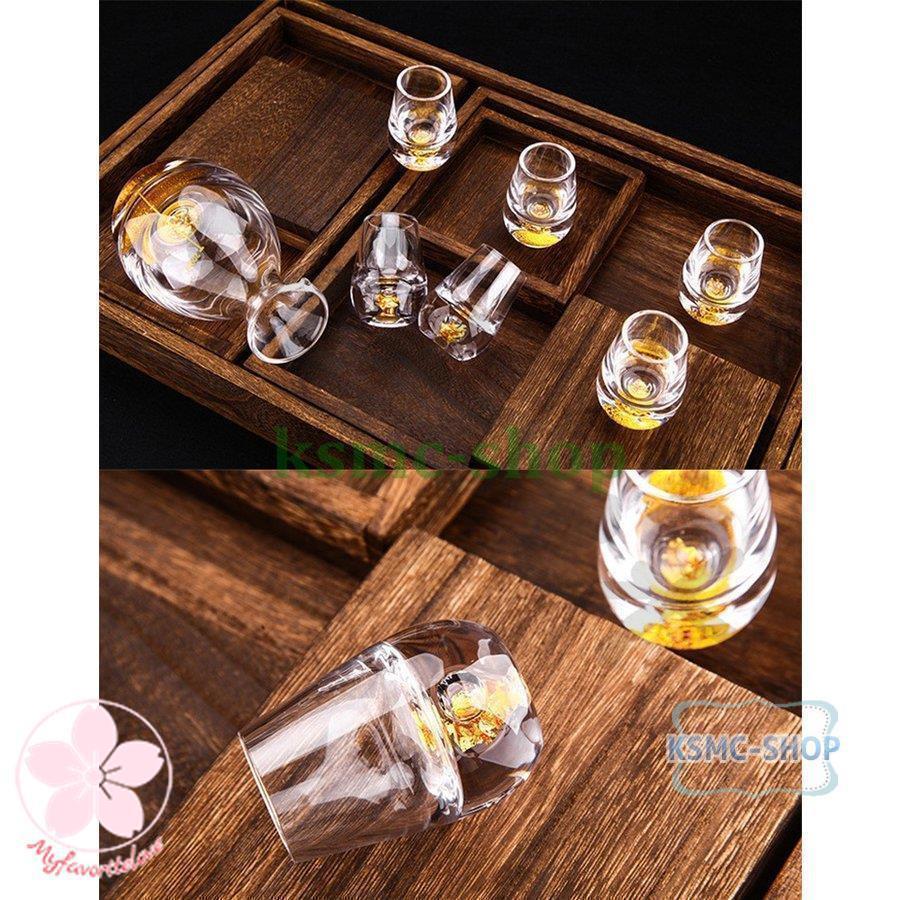 冷酒器セット 徳利 ガラス ガラス酒器セット 金箔酒器セット 酒器 日本酒 ガラス グラス カラフェ ギフト 敬老の日_10