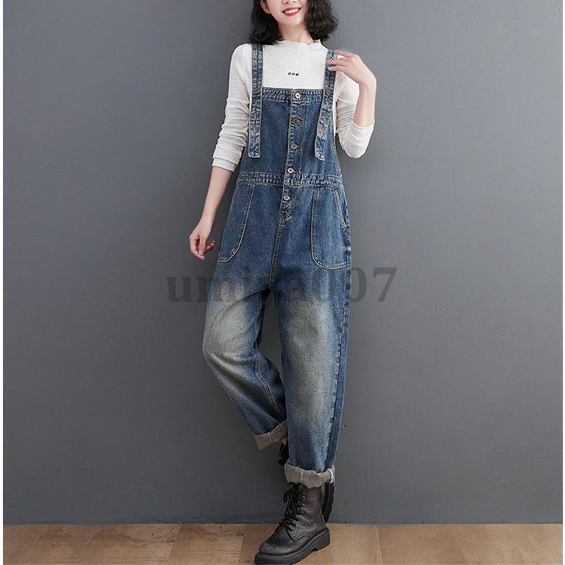 サロペット レディース パンツ リボン 低身長 サスペンダー ストレッチ