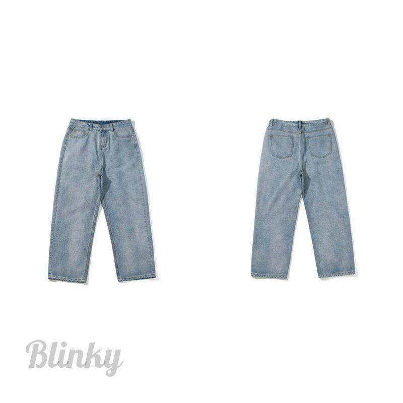 爆裂 極太 デニム ジーンズ パンツ メンズ ルーズフィット B系 ヒップ