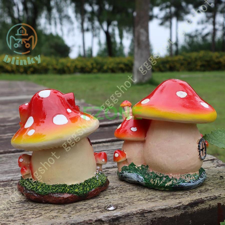 きのこ家 置物 可愛い キノコハウス オブジェ インテリア雑貨 樹脂