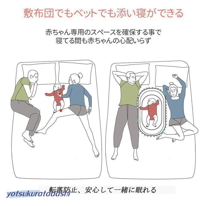 ベビーベッド 折りたたみ 赤ちゃん 4点セット ベッドインベッド ベビー クーハン ミニ ベッド 持ち運び 添い寝 ガード 寝返り防止 長く使える ガードクッション_16