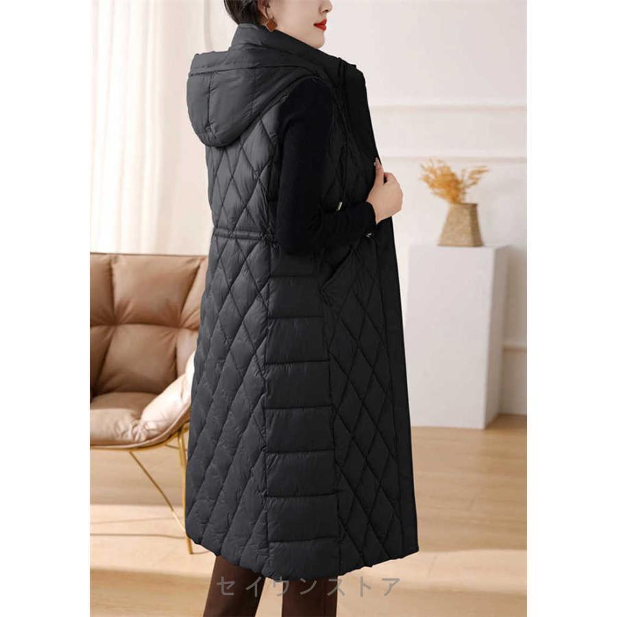 中綿 ベスト コート レディース ロングベスト ダウンベスト
