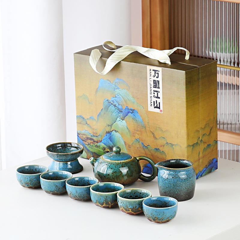 中国茶器セット 中国茶器 茶器 急須セット 湯呑み 汝窯 開運グッズ 景